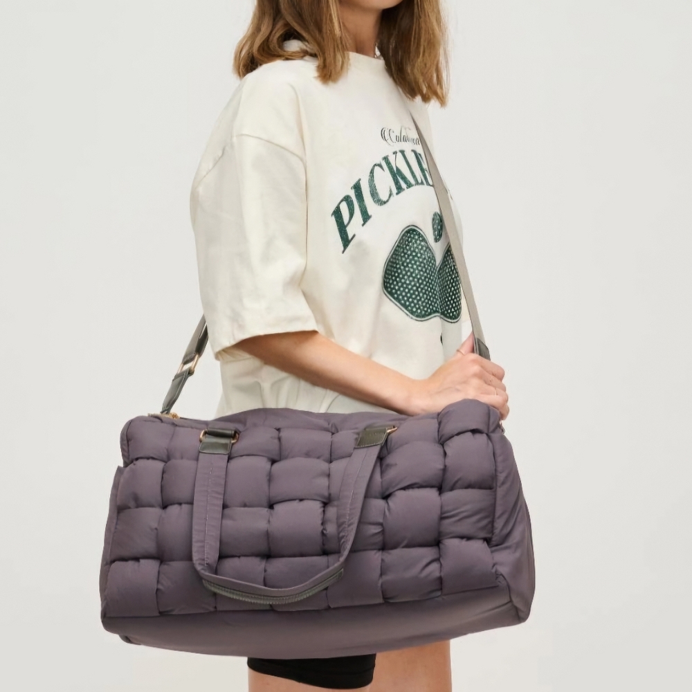 #62184 MOST FABULOUS CHIC BOHO GETAWAY WOVEN NYLON DUFFLE BAG - Picture 2 of 8